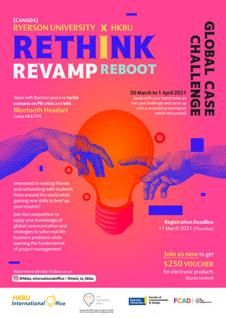 [30 Mar - 1 Apr] Rethink Revamp Reboot - Global Case Challenge ft. Ryerson University (Canada)